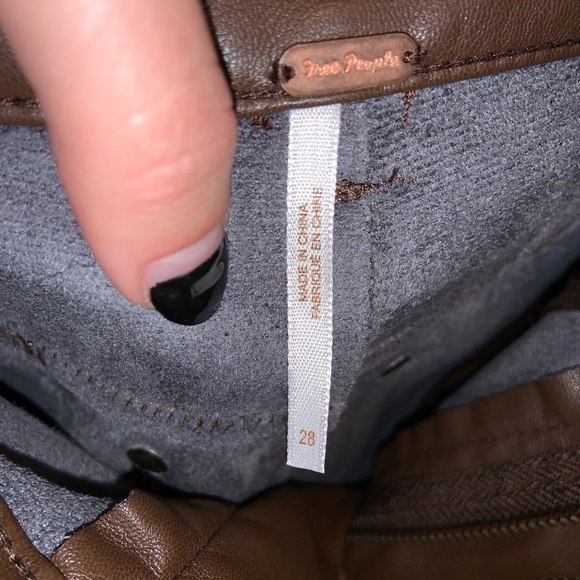 Free People Vegan Leather Long & Lean Pants in Brown - Picture 16 of 16